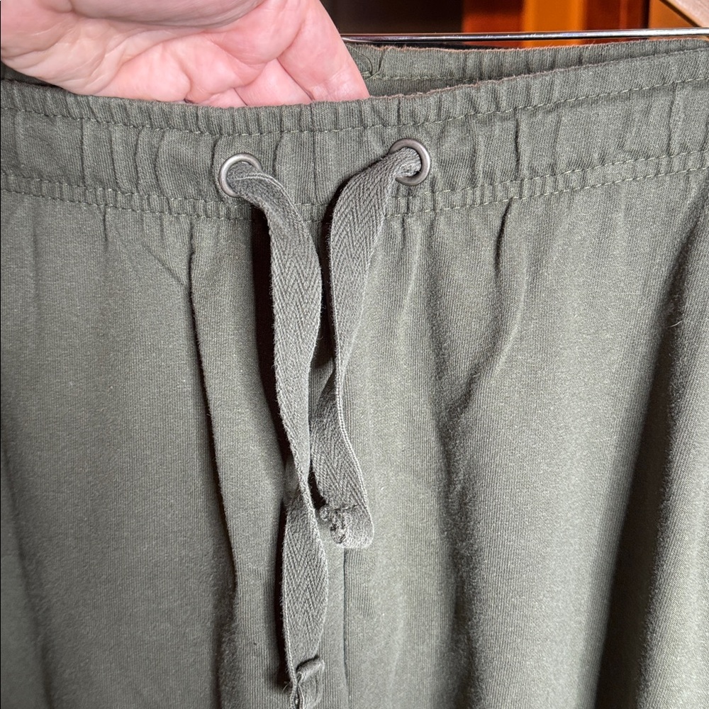 Ellos Plus Size Fleece Jogger Sweatpants Burnt Olive Green 4X Drawstring Pockets - Picture 4 of 8